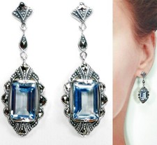 Ohrringe Aquamarin farbig +