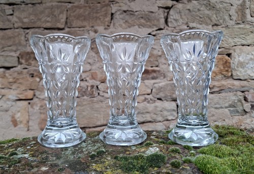Vintage glasvasen 3 x - glasvasen*3,