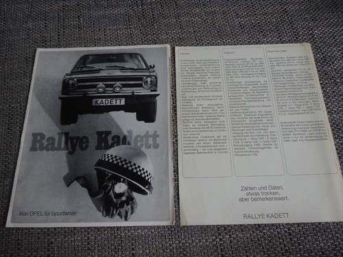 Opel kadett rallye prospekt - opel,