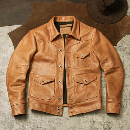 Braune herren rindslederjacke - braune,