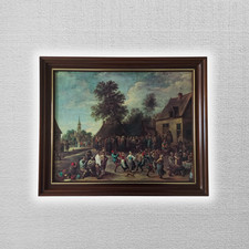 KUNSTDRUCK auf Karton inkl. Rahmen | Bauernfest | David Teniers der Jüngere