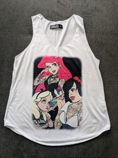 Disney Arielle Schneewittchen Alice Tattoo Tanktop Weiß 
