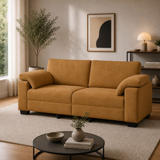 Samt sofa sitzer braun - samt,