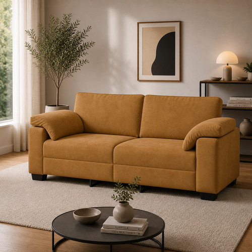 Samt sofa sitzer braun couch - samt,