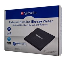Verbatim External Slimline USB 3.0 Blu-ray-Brenner - Schwarz