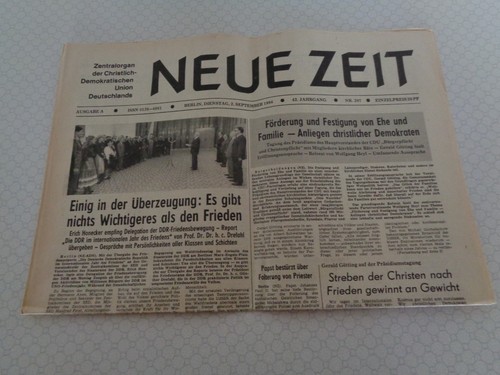 Alte ddr zeitung - zeitung, september