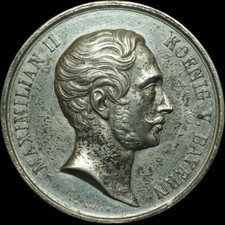 MÜNCHEN / BAYERN: Medaille (1854). MAXIMILIAN II, DEUTSCHE INDUSTRIE-AUSSTELLUNG