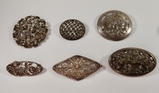 ? Konvolut 6x Vintage Broschen – Silber 835/900/925 & Alpacca – filigran 68g