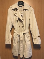 Bernd Berger Damen Trenchcoat beige Gr. 40 klassisch tailliert mit Gürtel