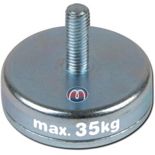 Flachgreifer Magnet Topfmagnet Neodym Gewinde-Zapfen Ø 10-32 mm - hält bis 35 kg