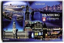 Foto-Magnet Hamburg Multipicture, Souvenir, ca. 8 x 5,4 cm