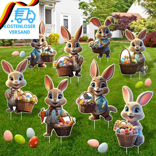 Osterhasen gartenstecker 8 - osterhasen,