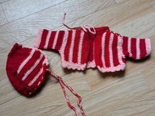 Alte PUPPEN Kleidung Jacke und Mütze Strickkleidung 60er/70er Jahre 