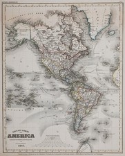 Neueste Karte von America Radefeld 1843 Bibliographisches Institut