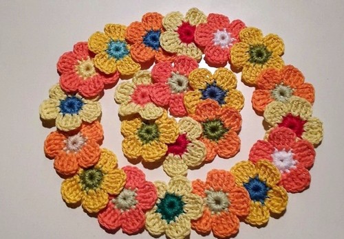 Applikationen häkelblumen - 10,