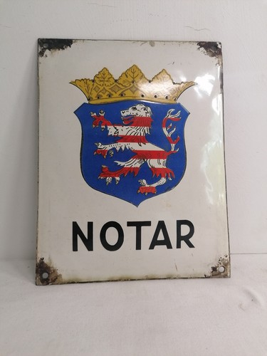 Uraltes emailschild notar - uraltes,