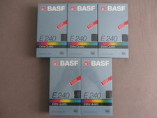 5x VHS Videokassette BASF Extra Quality E 240  Chrome, Leerkassette neu + OVP