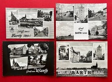4 x DDR Foto AK BARTH an der Ostsee 1961/63 Kirche St. Marien, Rathaus  ( 128306