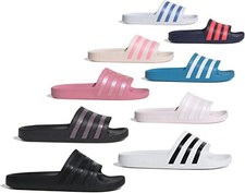 adidas Adilette Aqua Slides Badelatschen Badepantolette Fußball schwarz weiss