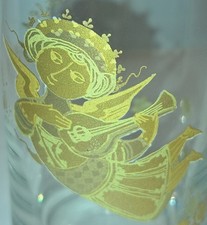 ❤️RAR! Rosenthal Engel Laute Mandoline Gold Glas-Sammel-Vase Wiinbad Weihnachte 