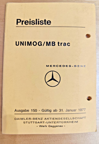 Original preisliste unimog - original, /