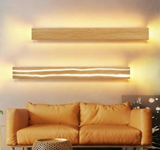 ZMH Wandleuchte Holz LED 3000K
