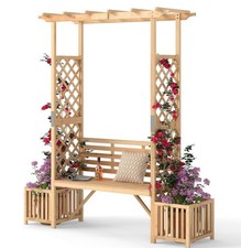 Holz Pergola mit Bank und 2