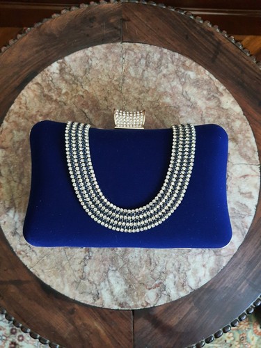 Clutch samt königsblau - clutch,