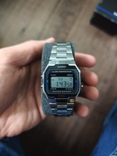 Casio A163WA-1QES Retro Armbanduhr Digitaluhr Wasserdicht S-515DV Edelstahl