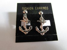 OHRCLIPS SILBERFARBEN AUS METALL ANKER CA. 2 x 1 CM