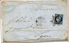 Original Französicher Brief von Paris nach Lyon, Jahrgang 1852