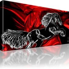 Pferd Tier Abstrakt Tuch Kunstdruck Bild auf Leinwand Canvas Bilder