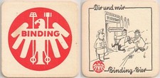 Binding Bier - alter Bierdeckel / Bierfilz " Dir und mir - Einbahnstrasse"