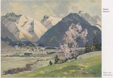Postkarte - Hanns Maurus "Blick auf Oberstdorf" (51)