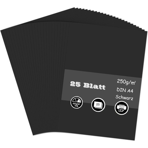 Tonpapier schwarz blatt - 25,