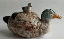 Vintage Portugiesische Keramik Ententerrine,Ente, Deckeldose