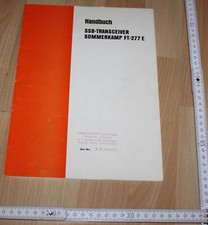 funk gerät hand buch heft SOMMERKAMP FT 277 E  SSB transceifer anleitung alt