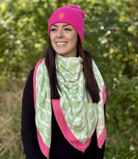 NEU ❤️ZWILLINGSHERZ❤️ Dreieck Schal ,Tuch „große Ketten“ mint, pink