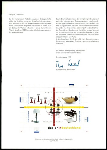 Brd ministerkarte 1998 - 1998, design