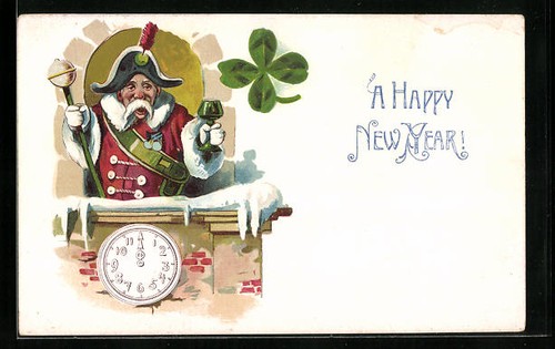Künstler neujahrsgruß - künstler-ak,