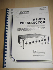 Harris RF-551A Preselector Manual Handbuch