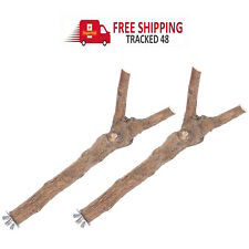 2 x Vogelkäfig Voliere Naturholz 'Y' Zweig Barsch KOSTENLOSER Versand