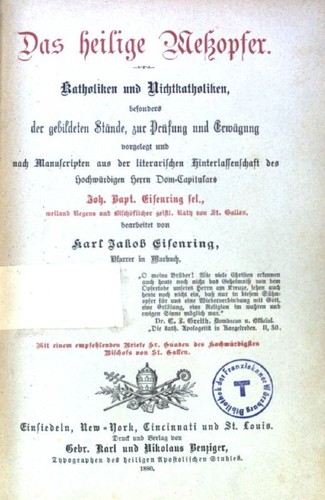 Das heilige meßopfer - das,