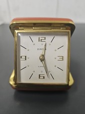 Reisewecker Europa 2 Jewels klappbar Handaufzug funktionsfähg 70er Jahre Vintage