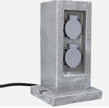 UNITEC 2x Steckdose mit Zeitschaltuhr Granitoptik Außenbereich Steinoptik