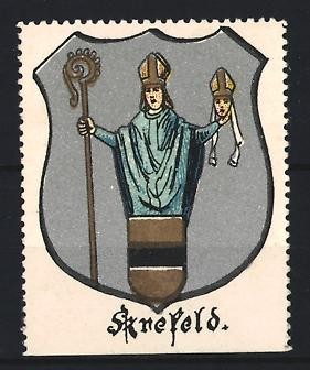 Reklamemarke krefeld wappen - reklamemarke, krefeld,