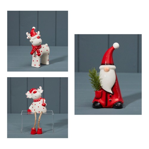 Keramik weihnachtsmann rentier - weihnachtsmann,