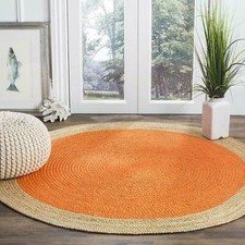 Teppich Jute Orange Rund 100%