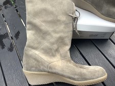 Damen  echt lammfell gefütterte Lederstiefel Gr 42