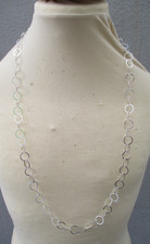 Verspielte Gliederkette rund 925 Silber 86 cm Damen Bettelkette 10 mm Karabiner